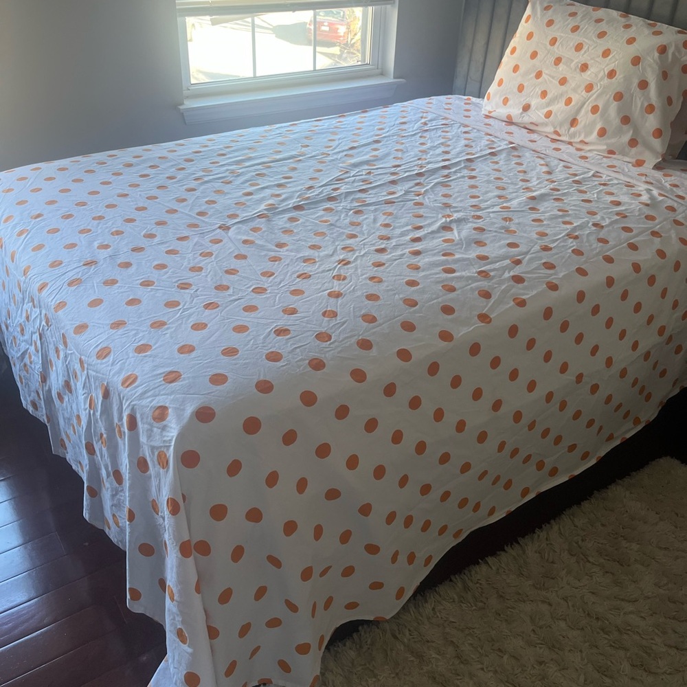 Garnet Hill  100% Cotton Queen Flat sheet & PC